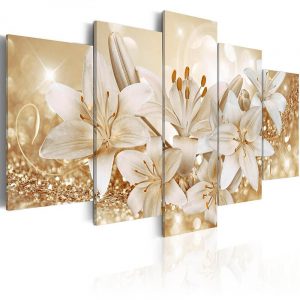 5 Pieces Bright Floral Canvas Painting  Lilies Posters and Prints Modern Wall Art Decor Pictures for Bedroom Living Room Decor