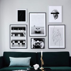 Abstract Modern Statue Vintage Canvas Painting Black White Salon Posters Prints Nordic Wall Art Pictures Living Room Home Decor