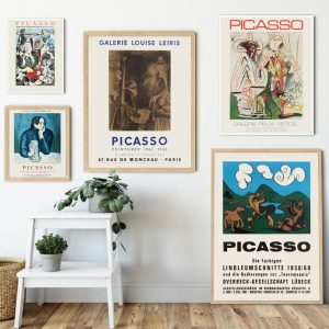 Abstract Vintage Canvas Painting Pablo Picasso Exhibition Posters Prints Modern Wall Art Picture Living Room Home Decor Cuadros