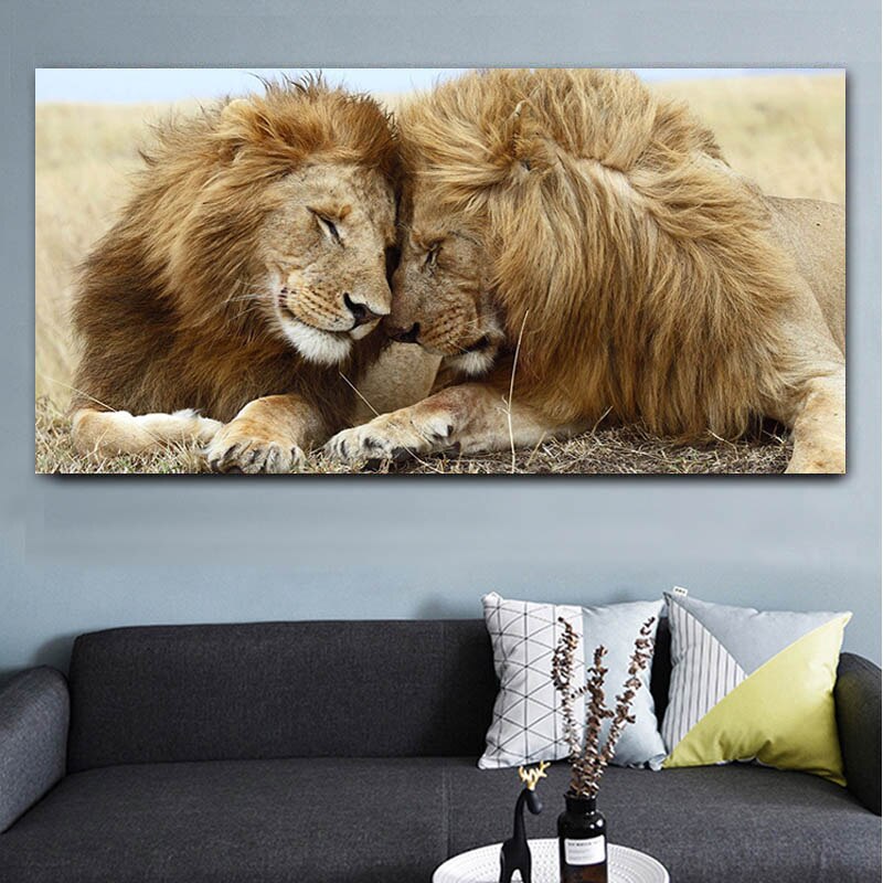 African-Brotherly-Love-Two-Adult-Male-Lions-Canvas-Painting-Wild-Animal-Posters-and-Prints-Wall-Art-2.jpg