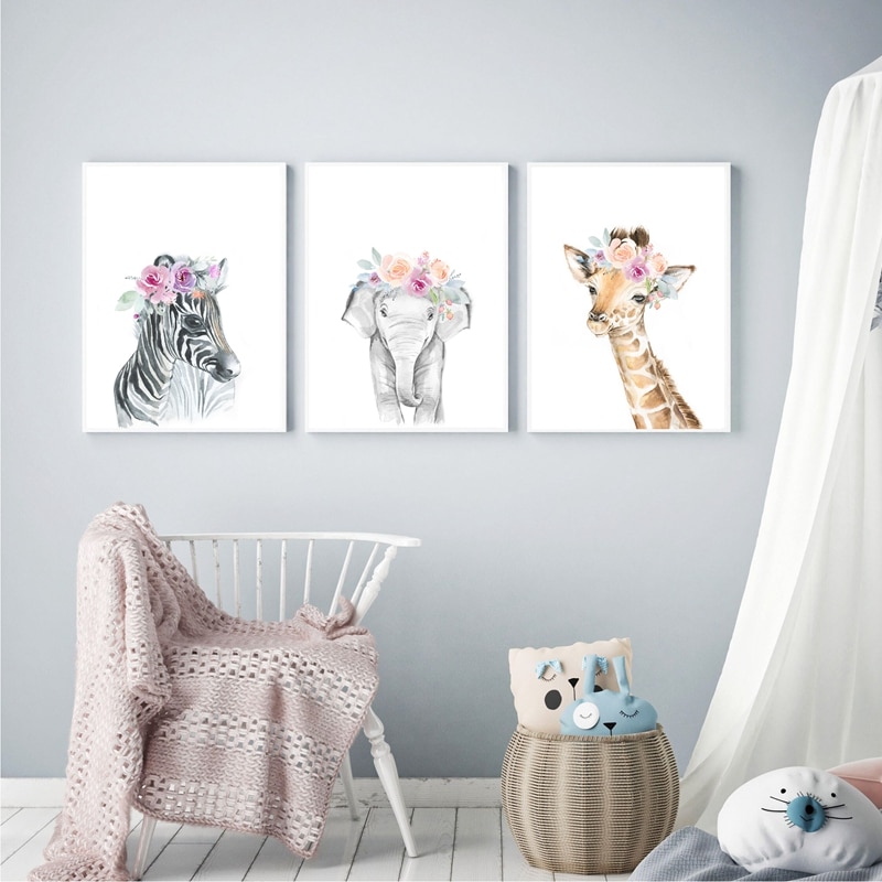 Animals-Floral-Crown-Art-Decor-Canvas-Painting-Baby-Girl-Prints-Animal-Giraffe-Elephant-Lion-Wall-Art-11.jpg