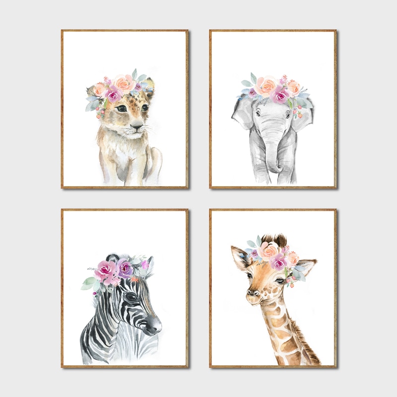 Animals-Floral-Crown-Art-Decor-Canvas-Painting-Baby-Girl-Prints-Animal-Giraffe-Elephant-Lion-Wall-Art-6.jpg