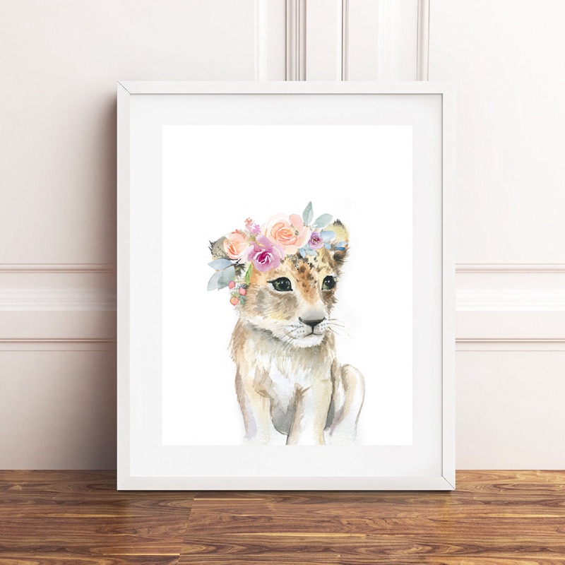 Animals-Floral-Crown-Art-Decor-Canvas-Painting-Baby-Girl-Prints-Animal-Giraffe-Elephant-Lion-Wall-Art-9.jpg