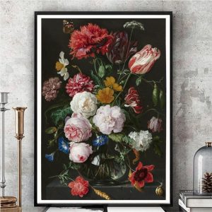 Antique Dutch Still Life Painting Wall Art Canvas Posters Watercolor Large Oil Painting Floral Botanical Illustration Prints