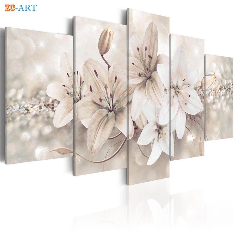 Blush-Pink-Purple-Blue-Brown-Lilies-Flowers-Pritns-Canvas-Painting-5-Panel-Pastel-Floral-Wall-Art-1.jpg