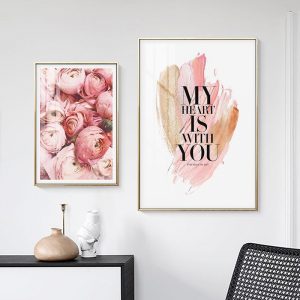 Canvas Poster Print Pink Rose Decoration Painter Flower  Nordic Botanical Floral Scandinavian Picture Modern Home Decor 2-11