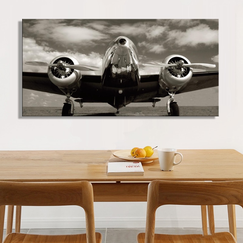 Classic Vintage Airplane Canvas Paintings Posters And Prints Wall Art Picture For Living Room Home Decoration Nordic Wall Decor
