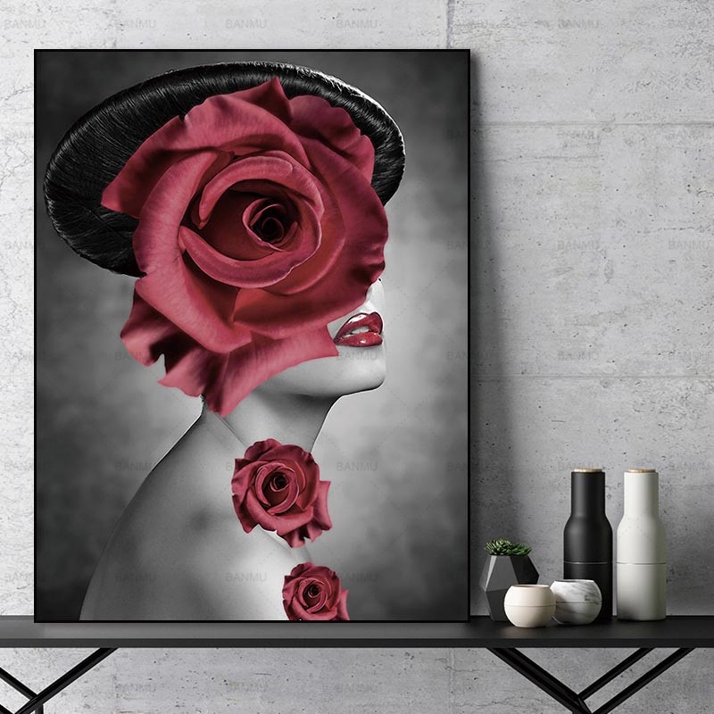 Conisi-Abstract-Rose-Beauty-Wall-Art-Canvas-Painting-Prints-Ladies-Wear-Floral-Rose-Hat-Poster-Home-3.jpg