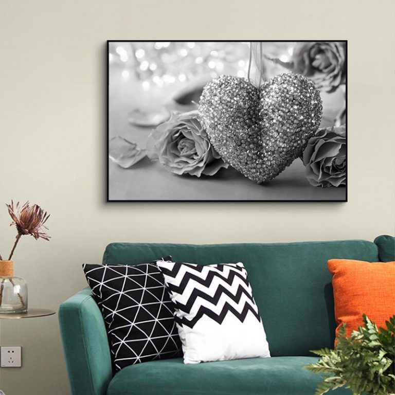 Love You Romantic Quotes Couple Poster Minimalist Canvas Wall Art Print Black White Picture