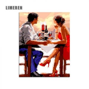 DIY Oil Coloring By Numbers Romantic Lovers Canvas Brush Drawing  Picture Painting By Numbers For Adults Living Room Wall Art