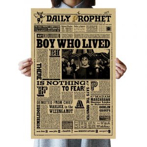 DLKKLB Classic Movie Kraft Paper Poster Famous Novel Daily Prophet Dorm Room Wall Sticker Bar Cafe Home Room Decorative Painting