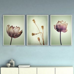 Elegant Poetry Modern Lotus Floral Features Canvas Painting Art Print Poster Image Mural House Bedroom Decoration