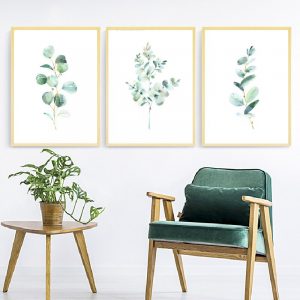 Eucalyptus Watercolor Print Floral Leaf Botanical Greenery Leaves Art Canvas Painting Green Wild Posters Home Wall Art Decor