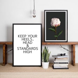 Flower Photography Canvas Painting Peony Prints Floral Wall Poster , Minimalist Art Typography Print Girl's Room Fashion Decor