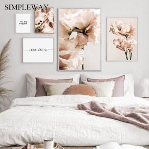 Flower Plant Canvas Painting Scandinavian Poster Nordic Floral Botanical Print Modern Wall Art Decoration Picture Room Decor