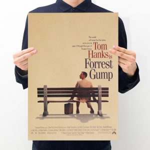 Forrest Gump movie poster room decoration retro character kraft paper series bar cafe decoration painting art wall sticker