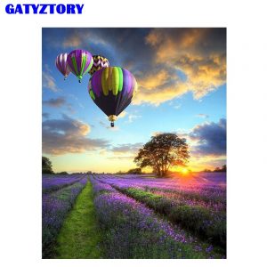Frameless Romantic Balloon Landscape DIY Painting By Numbers Modern Wall Art Hand Painted Oil Painting For Home Decor Artwork