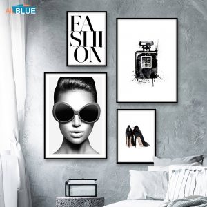 High Heels Perfume Fashion Poster Vintage Canvas Art Print Women Modern Wall Art Pictures Canvas Painting For Living Room Decor