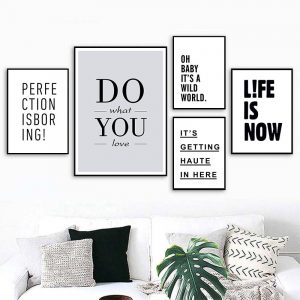 Minimalist Quote Poster Prints Life is now Do What You Love Quotes Canvas Wall Art Nordic Style Painting Picture Home Decor