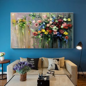 Modern Beautiful Rose Floral Canvas Paintings Flower Poster and Prints Wall Art Canvas Pictures for Living Room Home Decor