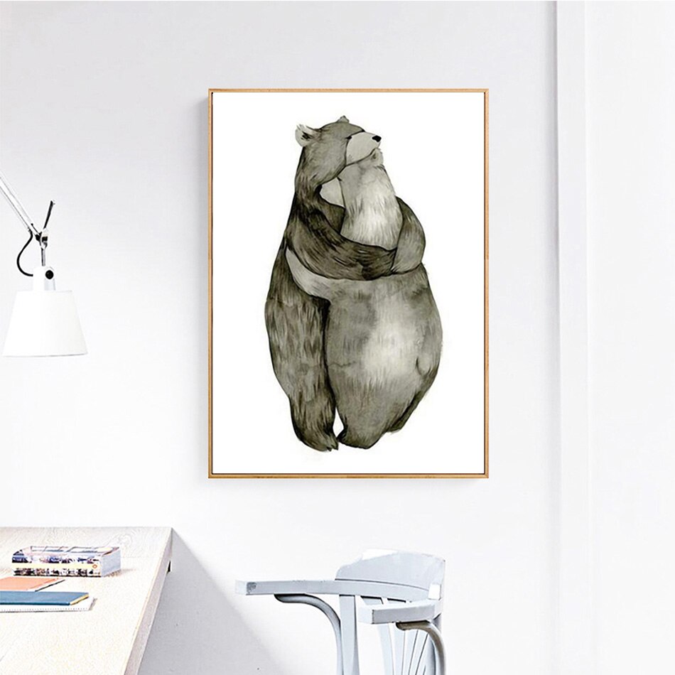 Nordic-Art-Poster-Art-Canvas-Art-Pictures-Canvas-Painting-No-Frame-Really-Deep-In-Love-Bear-1.jpg