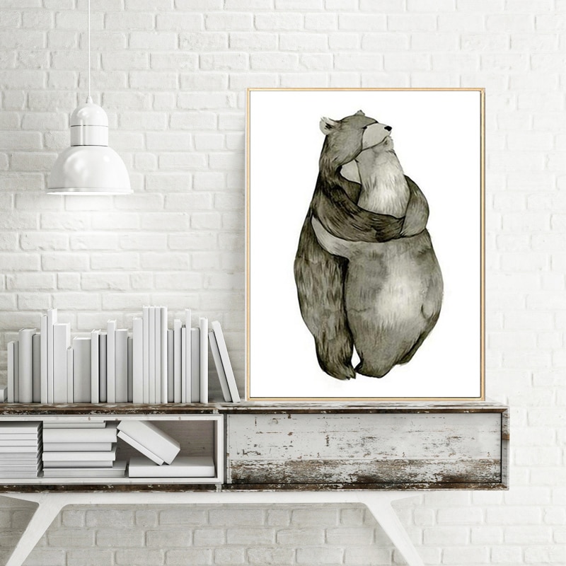 Nordic-Art-Poster-Art-Canvas-Art-Pictures-Canvas-Painting-No-Frame-Really-Deep-In-Love-Bear-2.jpg