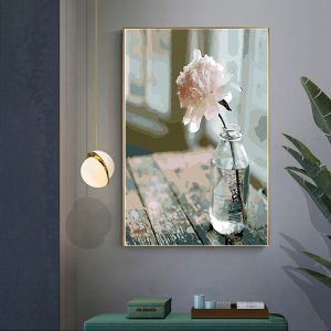 Pink floral sofa bedroom decoration painting background wall canvas painting