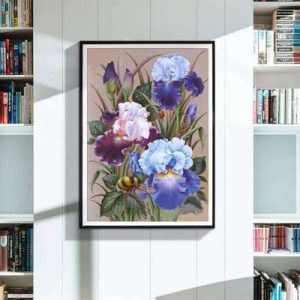 Purple floral hair bedroom decoration painting background wall canvas painting