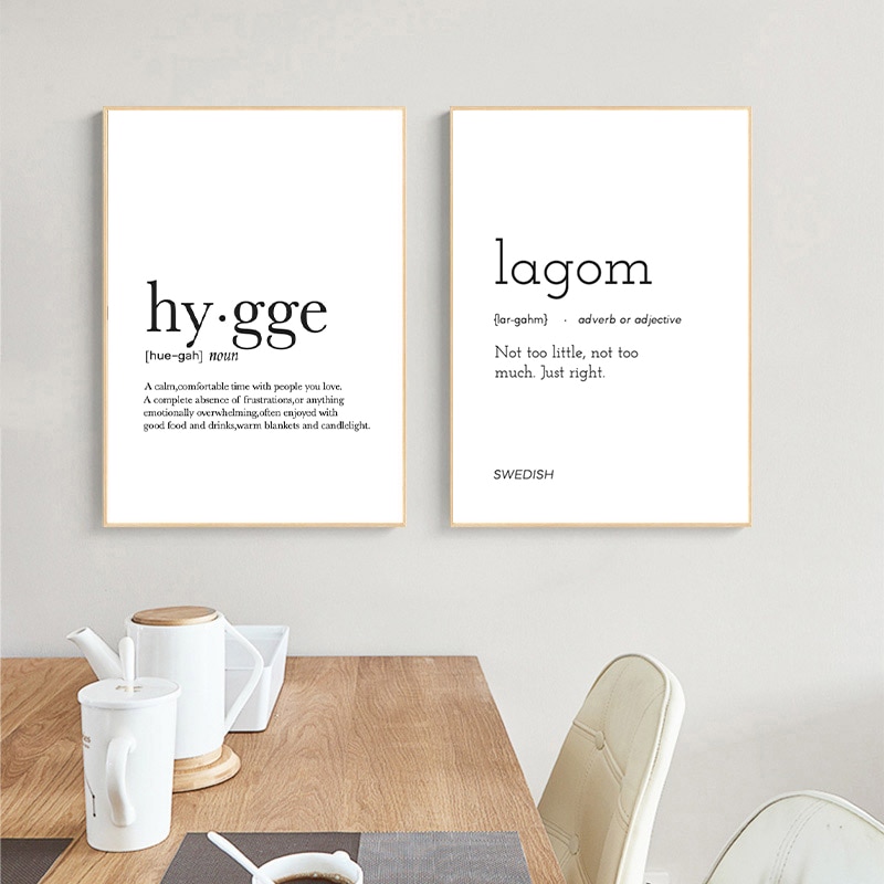 Romantic Dictionary Art Print Hygge Definition Minimalist Poster For Home  Bar Salon Restaurant Wall Art Hygge Decor – Nordic Wall Decor