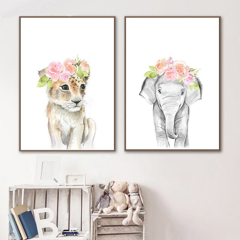 Safari-Floral-Animal-Elephant-Lion-Child-Poster-Canvas-Art-Nursery-Print-Wall-Painting-Picture-Nordic-Kid-2.jpg