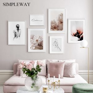 Scandinavian Flower Plant Canvas Painting Botanical Floral Nordic Poster Abstract Print Wall Art Picture Modern Home Room Decor
