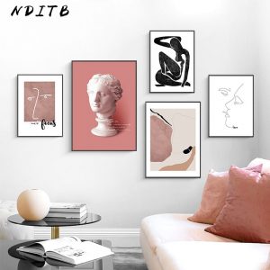 Scandinavian Vintage Canvas Poster Nordic Wall Art Print Abstract Painting Decorative Picture Modern Living Room Decoration
