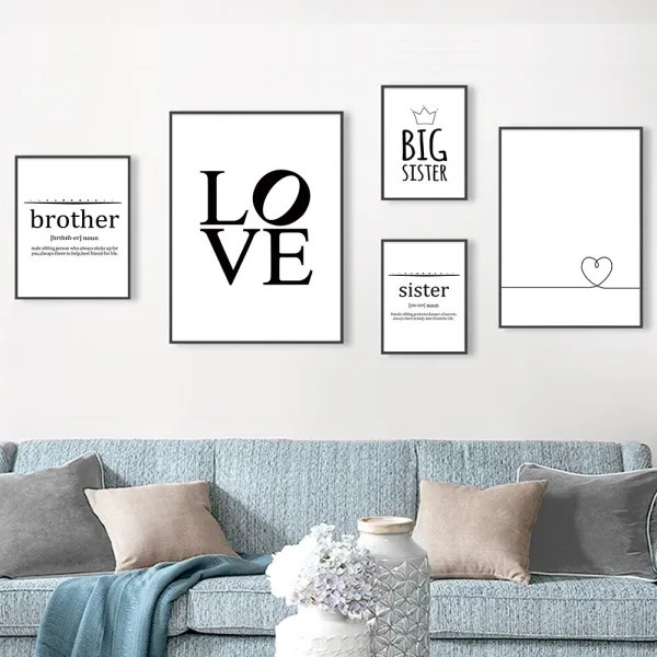 Sister-Brother-Modern-Letters-Posters-Prints-Heart-Love-Canvas-Painting-Minimalist-Art-For-Kids-Livi_1