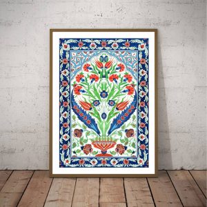 Traditional Turkish Bouquet Print Vintage Floral Iznik Art Poster Ornamental Art Canvas Painting Wall Picture Home Room Decor