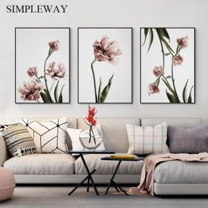 Tulip Flower Poster Scandinavian Floral Botanical Print Canvas Wall Art Painting Nordic Style Picture Modern Living Room Decor