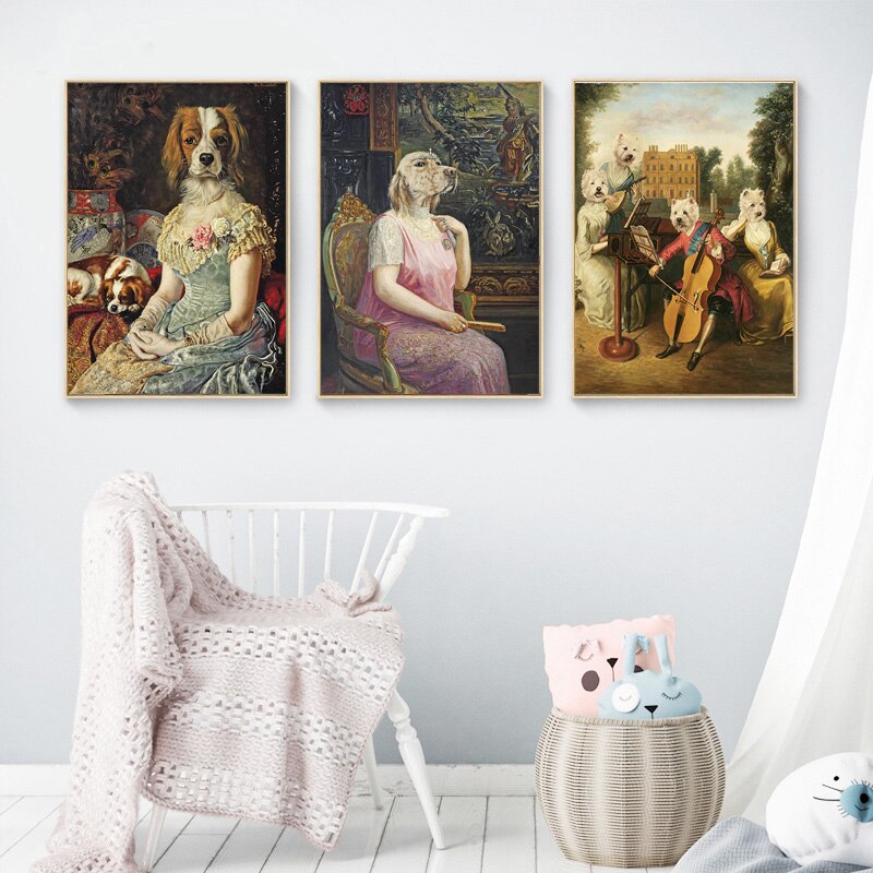 Vintage-Art-Poster-Dog-Animal-Retro-Nostalgia-Gentlewoman-Oil-Painting-Print-Wall-Canvas-Picture-for-Living-2.jpg