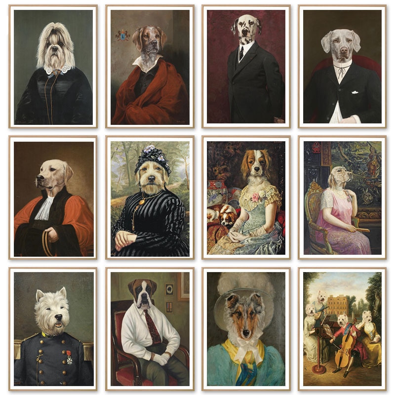 Vintage-Art-Poster-Dog-Animal-Retro-Nostalgia-Gentlewoman-Oil-Painting-Print-Wall-Canvas-Picture-for-Living.jpg