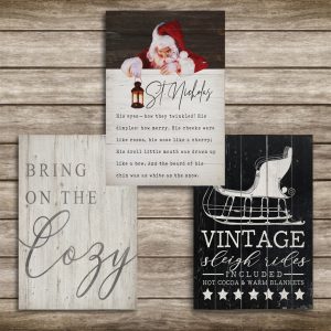 Vintage Christmas Santa Claus Posters Wall Art Canvas Paintings Festival Decorative Prints Pictures DIY Photo Frame Home Decor