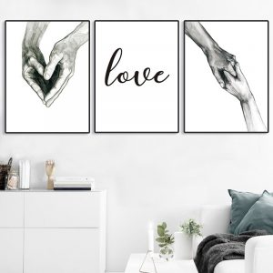 Wall Art Poster Nordic Canvas Painting Laminas Para Cuadros Posters and Prints Lienzo Decorativo Tableaux Hand Love