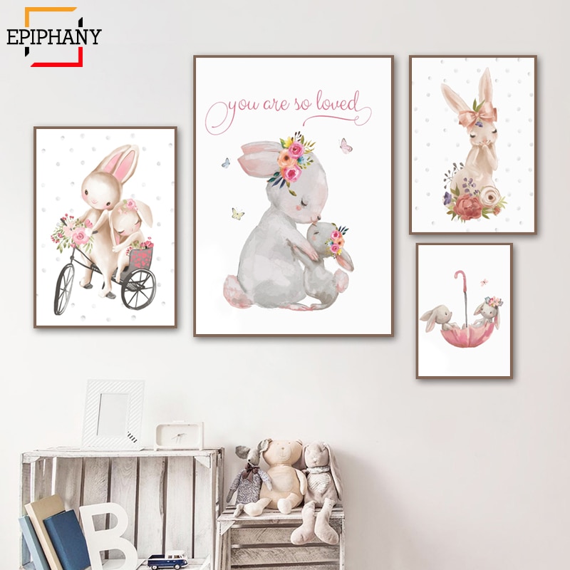 Woodland-Bunny-Print-Floral-Boho-Nursery-Wall-Art-Rabbit-Canvas-Painting-Posters-Cute-Cartoon-Animal-Kids-1.jpg