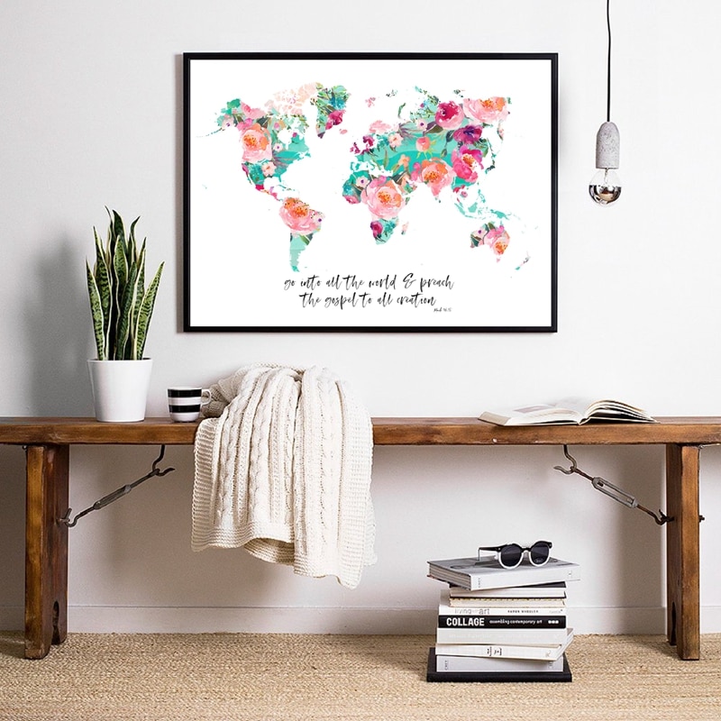 World-Map-Print-Mark-16-15-Bible-Verse-Watercolor-Floral-Art-Canvas-Painting-Scripture-Christian-Poster-3.jpg