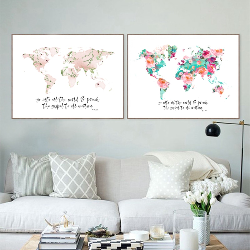 World-Map-Print-Mark-16-15-Bible-Verse-Watercolor-Floral-Art-Canvas-Painting-Scripture-Christian-Poster.jpg