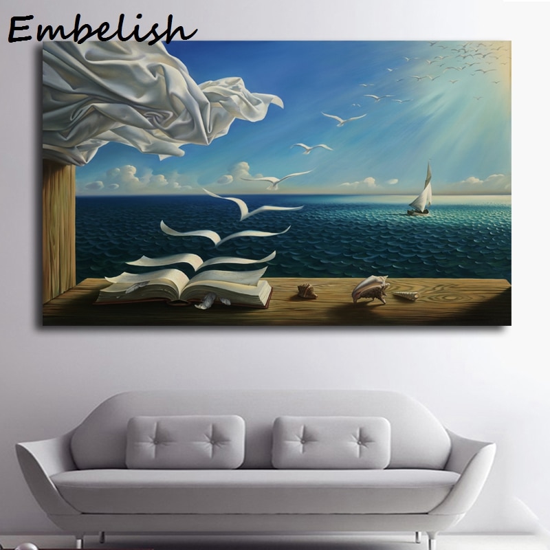 1-Pieces-Canvas-Painting-The-Waves-Book-Sailboat-For-Salvador-Dali-Canvas-Poster-Print-For-Living-1.jpg