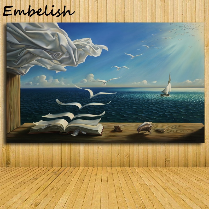 1-Pieces-Canvas-Painting-The-Waves-Book-Sailboat-For-Salvador-Dali-Canvas-Poster-Print-For-Living-2.jpg