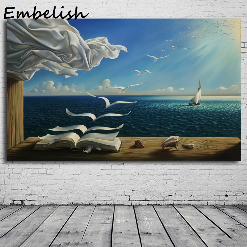 1-Pieces-Canvas-Painting-The-Waves-Book-Sailboat-For-Salvador-Dali-Canvas-Poster-Print-For-Living.jpg