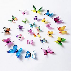 12PCS PVC 3D Butterfly Wall Decor Beautiful Butterflies Wall Stickers Art Decals Room Wall Art Home Decoration Free Shipping