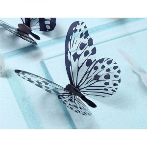 18Pcs 3D Black And White Butterfly Sticker Art Wall Decal Home Decoration Room Decor  JAN88