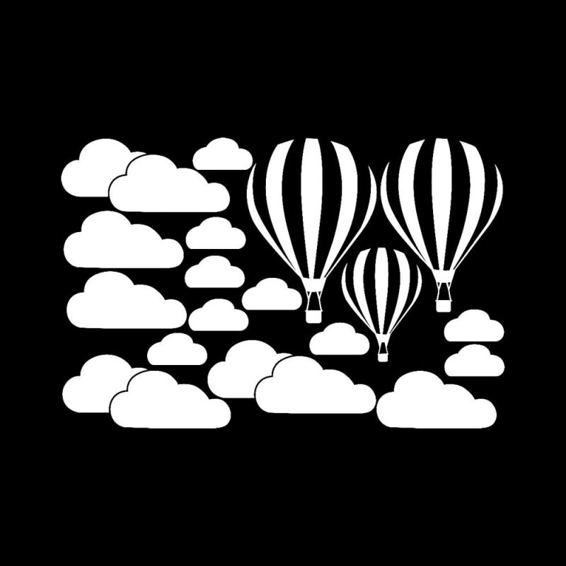 20 White Clouds Air Balloon Wall Sticker For Kids Rooms Art Background Wall Stickers Home Decor