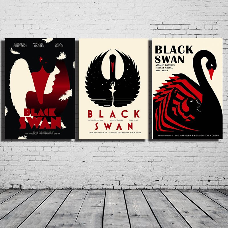 3-Panel-beautiful-black-swan-cartoon-Animal-and-letters-Wall-Decor-Canvas-Poster-Printed-paintings-free-2.jpg