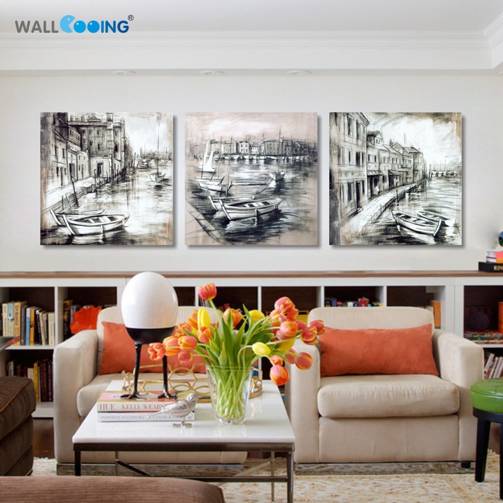 3-panals-canvas-painting-art-paint-Black-and-white-sketch-sea-Bay-landscape-modern-wall-art-1.jpg